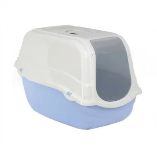 Litiera acoperita pentru pisici MPB Romeo cu filtru albastru deschis 57x39x41(h)cm