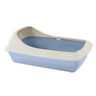 Litiera pentru pisici MPB Birba Mini cu rama detasabila, 38x31x17h cm, Albastru