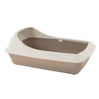 Litiera pentru pisici MPB Birba Mare cu rama detasabila, 56x39x20h cm, roz
