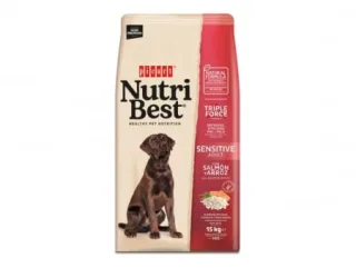 Hrana uscata premium pentru caini Nutribest Adult, Sensitive Somon si Orez 15 kg