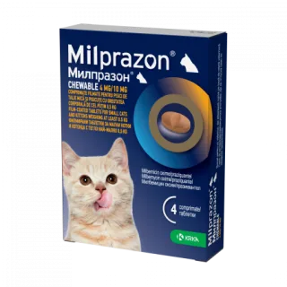 Milprazon chewable 4mg 10mg pisici 2 comprimate