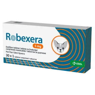 Robexera 5  mg comprimate masticabile pentru caini, 30 cp