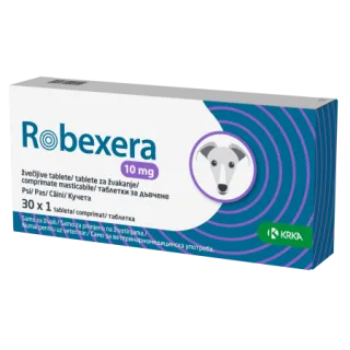 Robexera 10  mg comprimate masticabile pentru caini, 30 cp