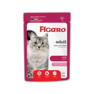 Figaro, hrana umeda completa cu vita pentru pisici adulte 85 g