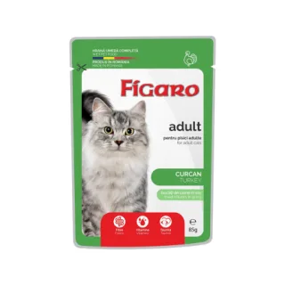 Figaro, hrana umeda completa cu curcan pentru pisici adulte 85 g