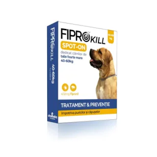 Fiprokill 402 mg Spot-On Caine 40-60 kg -3 Pipete Antiparazitare Cutie