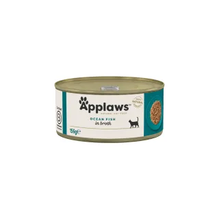 APPLAWS, Pește, conservă hrană umedă pisici, (în supă), 156g