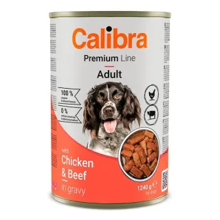 Hrana umeda caini, Calibra Dog Premium Can with Chicken & Beef, 1240 g
