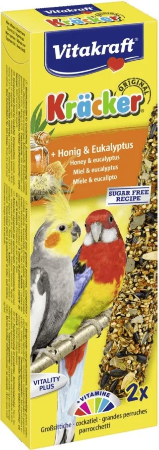 Batoane pentru Nimfa, Vitakraft Kracker cu Miere si Eucalipt, 180 g