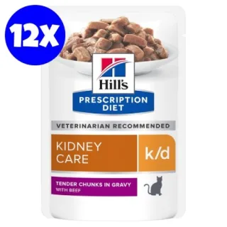 Hill's Prescription Diet Feline k/d Beef, 12x85 g