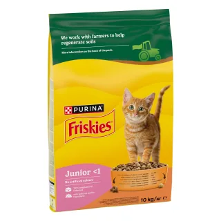 FRISKIES Cat, Pisica Junior, Pui, Lapte si Legume, 10 kg
