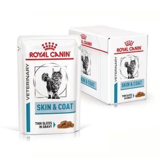 ROYAL CANIN Skin & Coat, formula veterinara, plic hrana umeda pisici, afectiuni dermatologice, 12x85 g