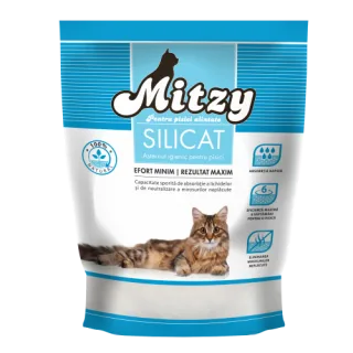 Asternut igienic pentru pisici, Mitzy Silicat, Natural, 3.8 L