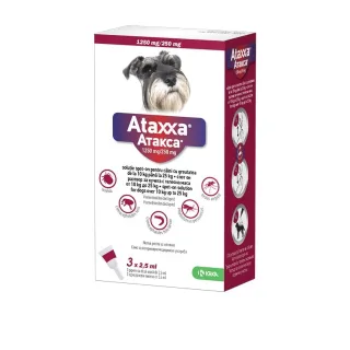 Ataxxa Dog, pipete antiparazitare pentru caini de talie medie, 10-25 kg/ 3 pipete