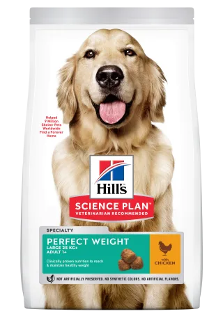 Hrana uscata caini, Hill's Science Plan Canine Adult Perfect Weight Large Breed Chicken, 12 kg