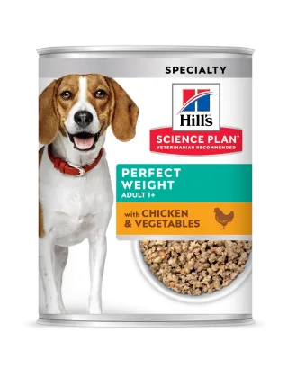 Hrana uscata caini, Hill's Science Plan Canine Adult Perfect Weight Chicken and Vegetables, 363 g