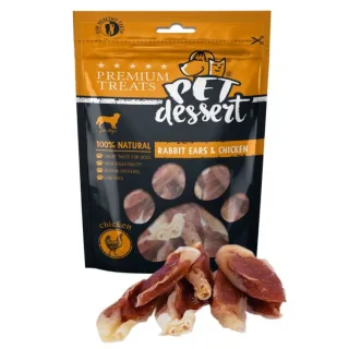Pet's Dessert Rabbit Ears & Chicken, 80 g
