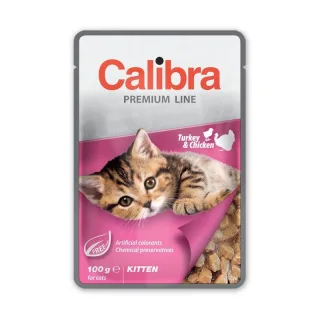 Hrana umeda pisici, Calibra Cat Pouch Premium Kitten Turkey & Chicken, 100 g