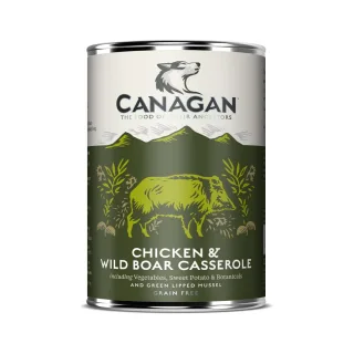CANAGAN Chicken&Wild Boar Casserole, XS-XL, Pui și Mistreț, conservă hrană umedă fără cereale câini junior & adult, (în supă), 400g