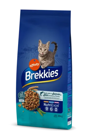 Hrana uscata pisici, Brekkies NutriExcel Cat Somon & Ton, 15 kg