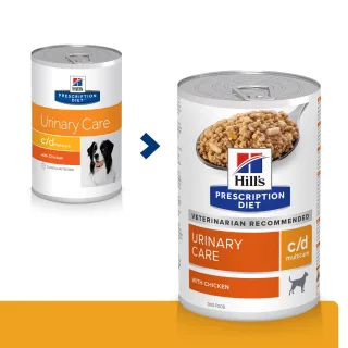 HILL'S Prescription Diet c/d, Pui, dietă veterinară câini, conservă hrană umedă, sistem urinar, 370g