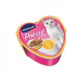 Hrana completa pisici, Vitakraft Poesie, Pui si Legume, 85 g