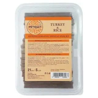 Petkult Hypoallergenic Dental Snacks, Curcan si Orez, 21 buc