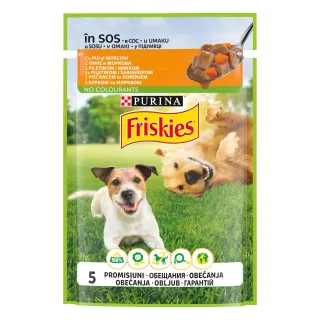 FRISKIES Adult cu Pui si Morcovi in Sos, 85 g