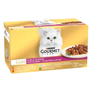 GOURMET GOLD Double Pleasure Multipack Variety, 4x85 g