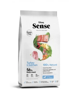 Dibaq Grain Free Sense Turkey & Salmon, Puppy, 2 kg