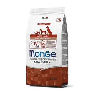 Hrana uscata caini, Monge Natural Superpremium All Breeds Puppy, Miel & Orez, 12 kg