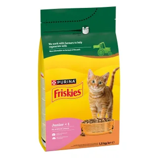 FRISKIES Cat, Pisica Junior, Pui, Lapte si Legume, 1.5 kg