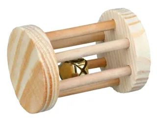 Jucarie Rozatoare Mici 5 × 7 cm Lemn Natural cu Clopotel 6184