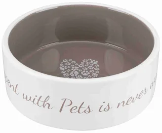 Castron ceramic Pet's Home 1.4 l/ 20 cm crem/taupe 25055