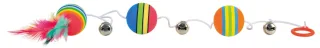 Jucarie 3 mingi Rainbow cu Clopotel Pe Sfoara 3.5 cm 4133