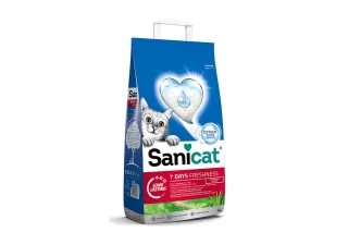 SANICAT 7Days, Aloe Vera, așternut igienic pisici, granule, bentonită, aglomerant, neutralizare mirosuri, 4l