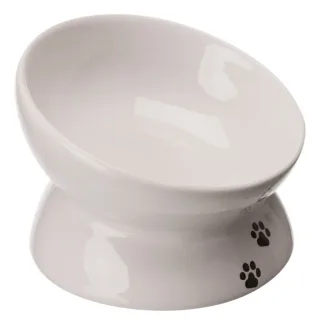 Trixie, castron ceramic ridicat ergonomic, alb, 0.15 L/ 13 cm
