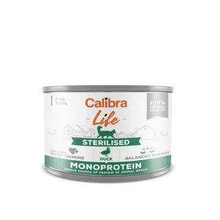 Hrana umeda pisici, Calibra Cat Life Sterilised Duck, 200 g