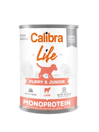 Hrana umeda caini, Calibra Dog Life Puppy & Junior, Lamb & Rice, 400 g