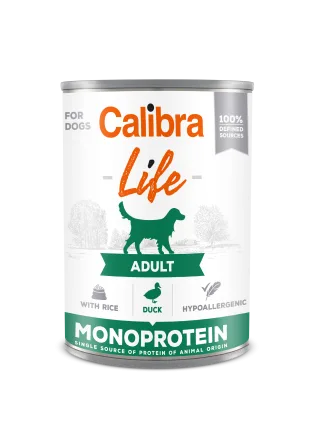 Hrana umeda caini, Calibra Dog Life Adult Duck with Rice, 400 g