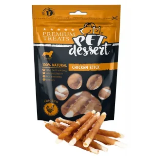 PET'S DESSERT Stick, XS-XL, Pui, punguță recompense fără cereale câini, 80g