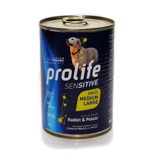 Hrana umeda caini, Prolife Adult Sensitive Medium & Large, Iepure & Cartof, 400 g