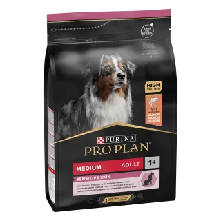 PURINA PRO PLAN ADULT Sensitive Skin, Talie Medie, Somon, 3 kg