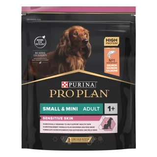 PURINA PRO PLAN ADULT Sensitive Skin, Talie Mică și Foarte Mică, Somon, 700 g