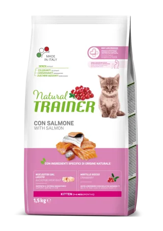 Hrana Uscata Pisicute, Natural Trainer, Kitten, Somon, 1.5 kg