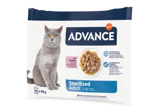Advance Cat Wet Sterilized Curcan Multipack, 4x85 g