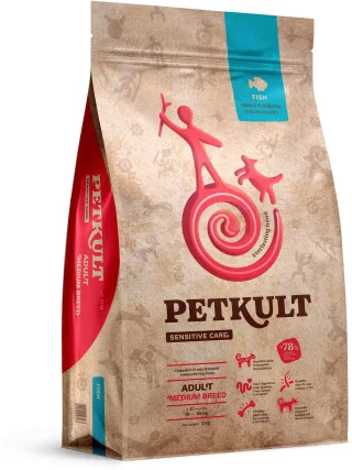 Hrana Uscata Caini, Petkult Sensitive Adult Medium Peste, 12 kg