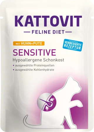 Plic Kattovit Sensitive, Pui si Curcan, 85 g