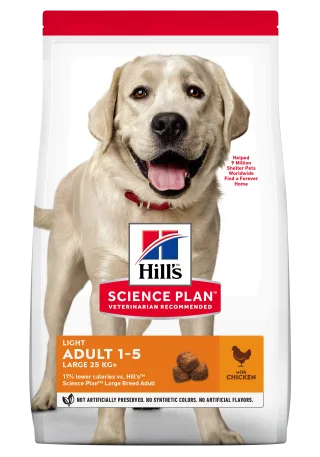 Hrana uscata caini, Hill's Science Plan Canine Adult Light Large Breed Chicken, 14 kg