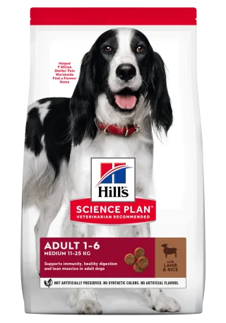 Hrana uscata caini, Hill's Science Plan Canine Adult Medium Lamb and Rice, 14 kg